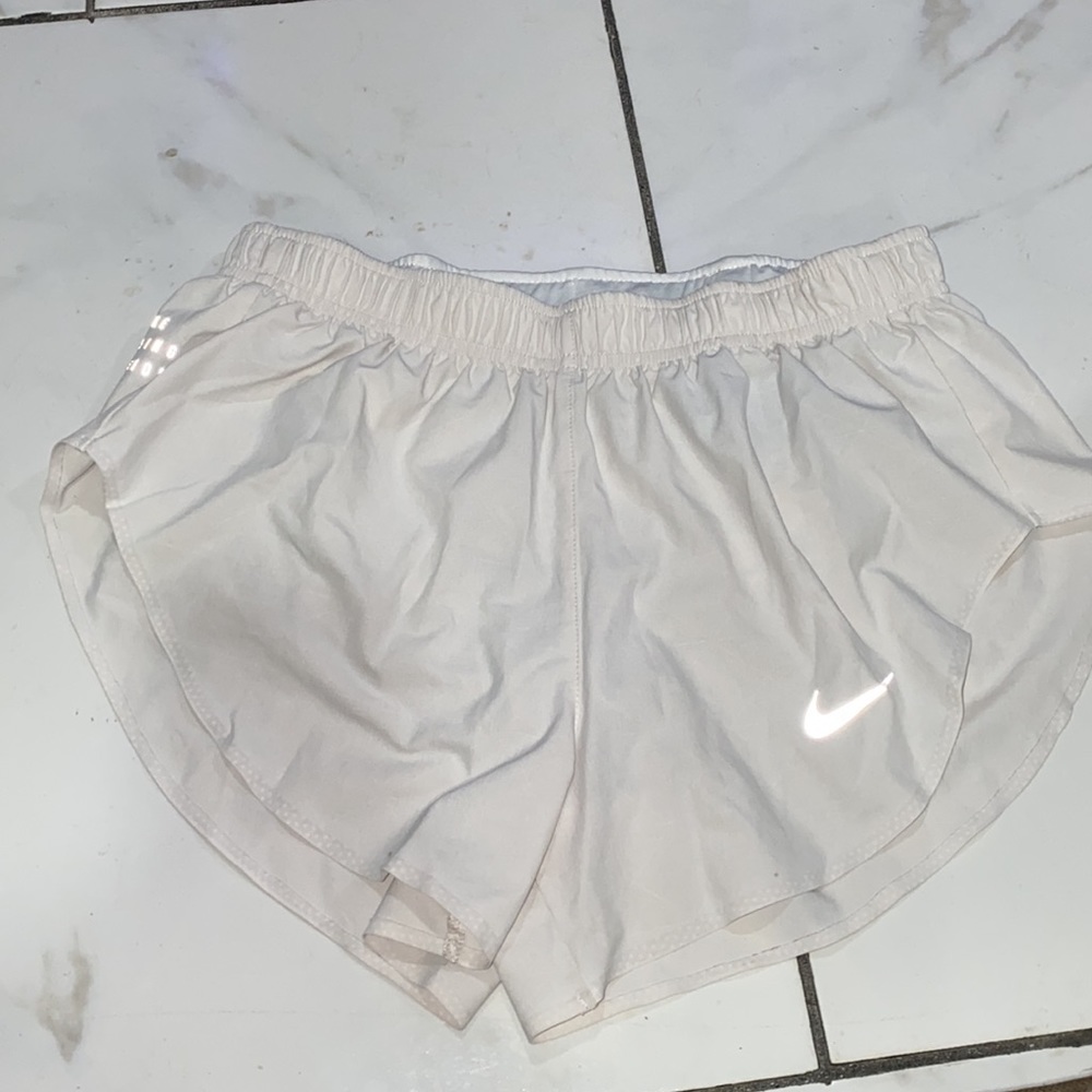 White Nike running shorts Size S